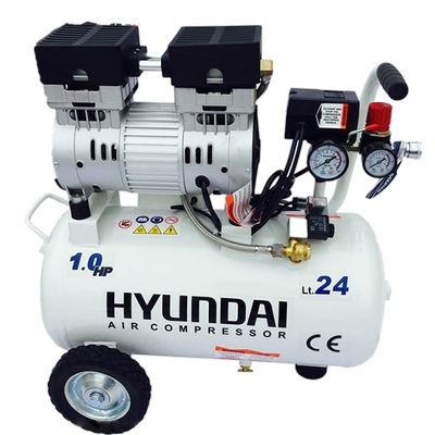 کمپرسور باد هیوندای ۲۵ لیتری ۱ اسب سایلنت مدل HYUNDAI-1024-AC | پمپ باد تکفاز