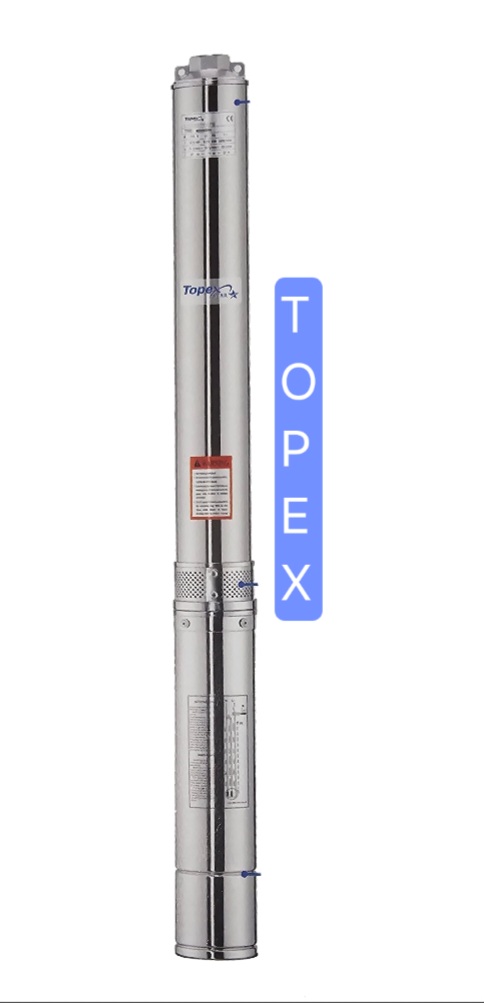 شناور کامل ۵۲ متری ۲ اینچ ۳ اسب تکفاز تاپکس استار TOPEX STAR مدل 4SSM16/10 | الکترو پمپ شناور دو اینچ تک فاز