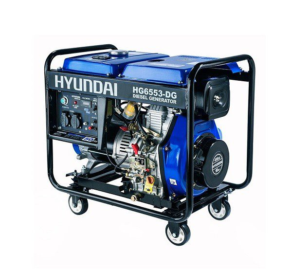 موتور برق هیوندای ۵.۳ کیلووات گازوئیلی استارتی HYUNDAI - HG6553-DG | موتوربرق بنزینی ۵ هزار و ۳۰۰ وات چهار زمانه تک فاز
