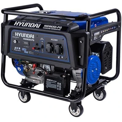 موتور برق هیوندای ۶.۵ کیلووات بنزینی استارتی تکفاز HYUNDAI - HG9650-PG | موتوربرق بنزینی ۶۵۰۰ وات چهار زمانه تک فاز