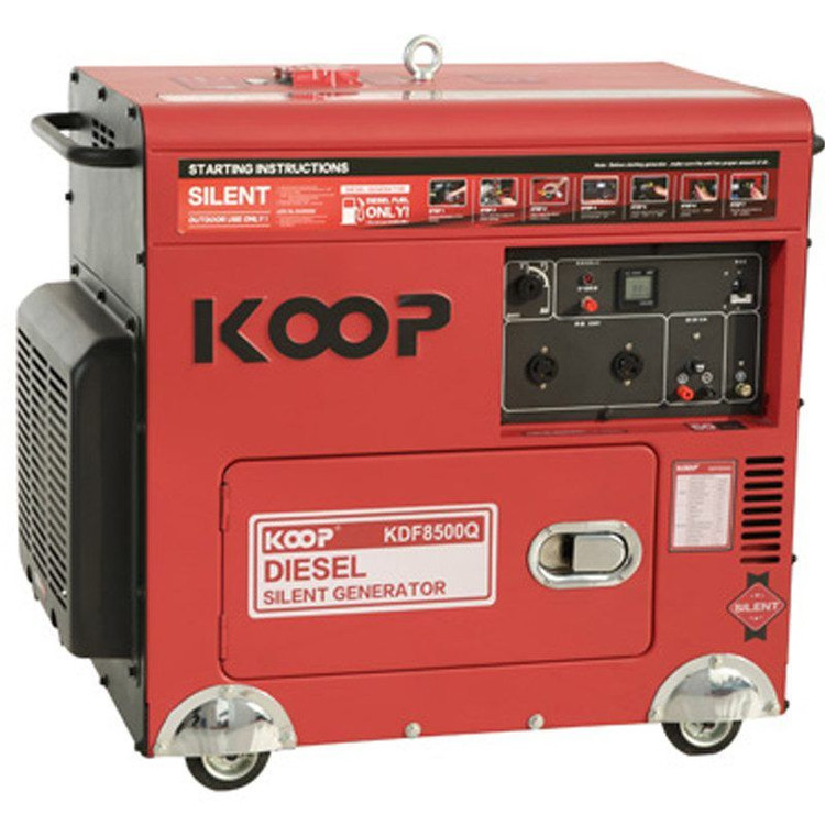 موتور برق 8 کیلووات تکفاز و سه فاز کوپ دیزلی سایلنت کانوپی دار مدل KOOP-KDF8500-Q3D | ژنراتور برق 8000 وات سه فاز و 8000 وات تک فاز