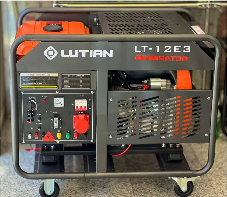 موتور برق 11 کیلووات دیزلی لوتین تکفاز استارتی مدل LUTIAN-LT12E3 | دیزل ژنراتور 11000 وات تک فاز