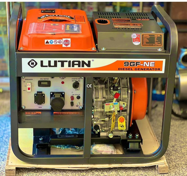 موتور برق 9 کیلووات دیزلی لوتین تکفاز استارتی مدل LUTIAN-9GF-NE | دیزل ژنراتور 9000 وات تک فاز