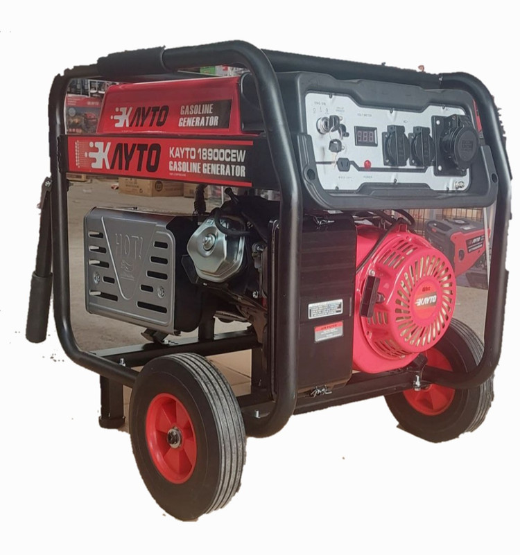 موتور برق 8/5 کیلووات کایتو بنزینی استارتی تکفاز چرخدار KAYTO-18900CEW | موتوربرق 8500 وات
