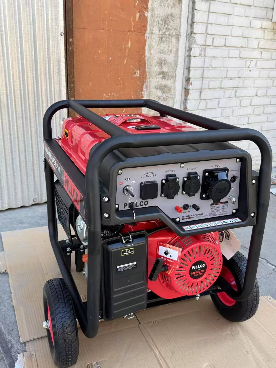 موتور برق 7/5 کیلووات پیلکو طرح سنسی بنزینی استارتی چرخدار PILLCO-17800CEW | موتوربرق 7500 وات