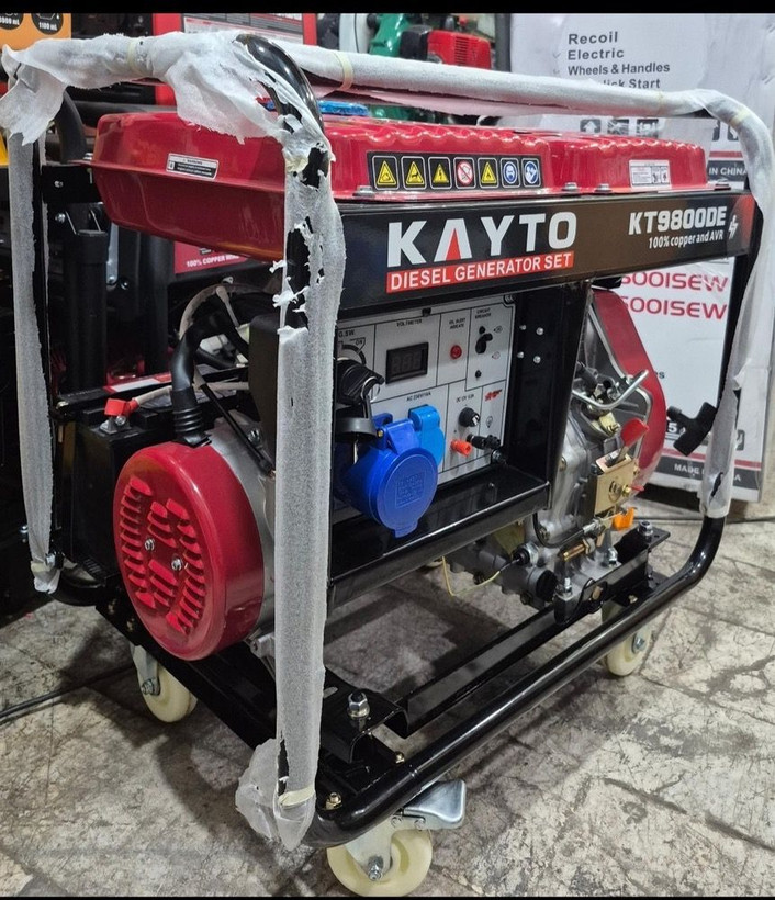 موتور برق 8 کیلووات کایتو دیزلی استارتی تکفاز KAYTO-9800CEW | موتوربرق 8000 وات با موتور 12 اسب