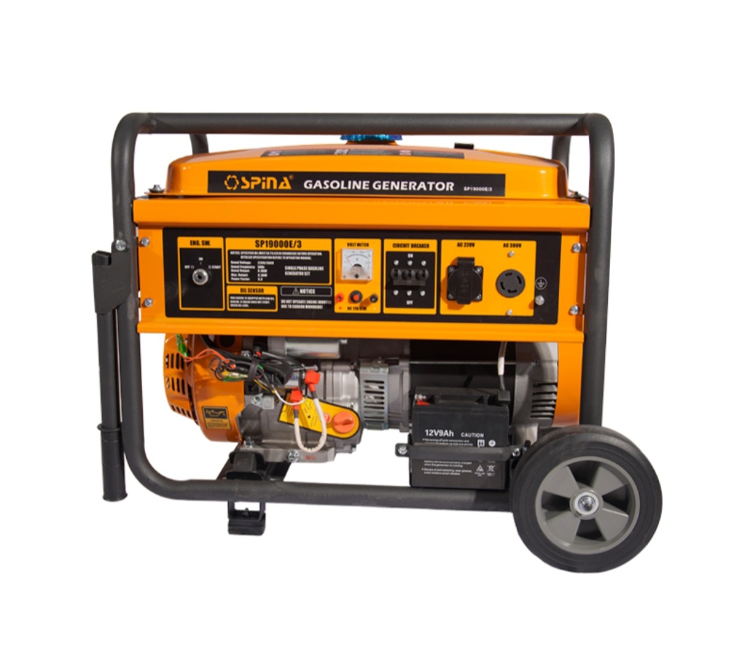 موتور برق ۱۱ کیلووات اسپینا سه گانه سوز استارتی ATS دار مدل SP25000E-3 | ژنراتور برق بنزینی 11000 وات چینی تک فاز