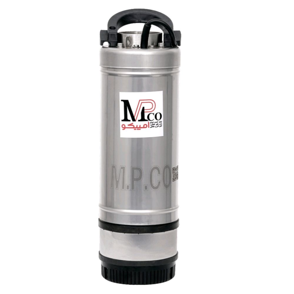 کفکش استیل امپیکو 53 متری 3 اینچ3/8 اسب سه فاز دو جداره  MPCO-S.99.53-8 | پمپ کف کش 55 متری مطیع پمپ آبدهی بالا خروجی بالا تنه باریک 3 فاز
