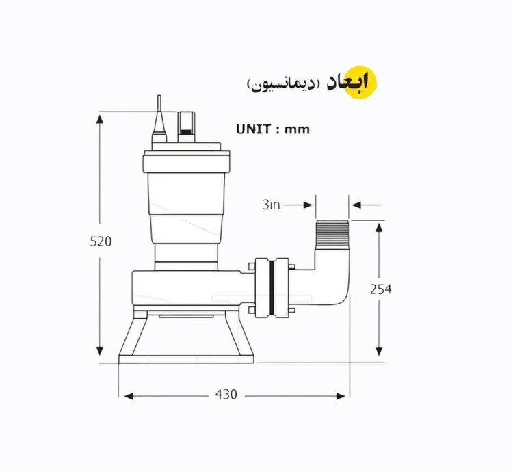 لجن کش اسپیکو ۱۵ متری ۳ اینچ سه فاز فلوتردار 2/2 اسب بدنه چدن با حفاظت هوشمند مدل I-15-3-CF | لجنکش آبدهی بالا مخصوص پمپاژ لجن های معمولی